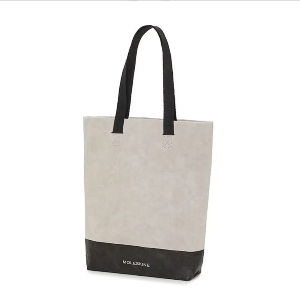 Moleskine The Go Shopper Black and Grey Minimalist Tote Bag, NWT.